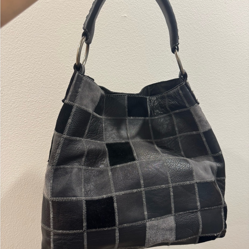 Patchwork Black and Gray Women's Bag
